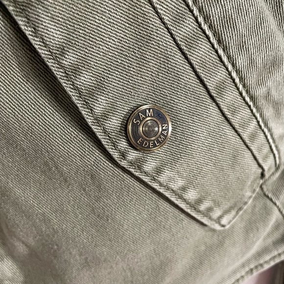 Sam Edelman Cropped Moto Jacket XS -army green - Picture 6 of 15
